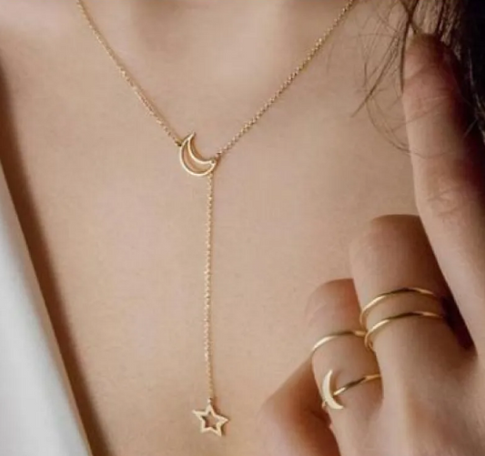 Moon Star Short Necklace