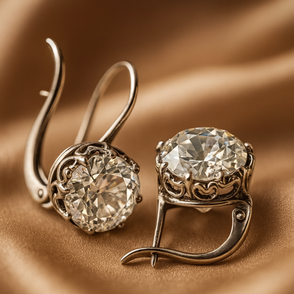 Luxe Vintage Silver Zirconia Earrings