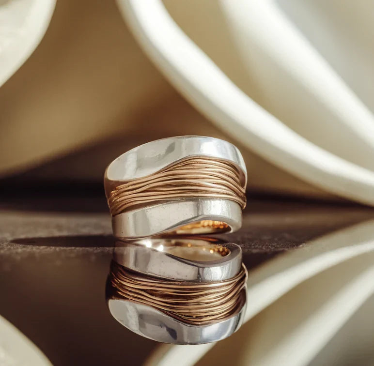 Thread Gold Rings Silver Golden Threads Ring - 75% Off Limited Time Offer – Linda and ...