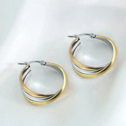 Boho Earrings Made of Silver and Gold