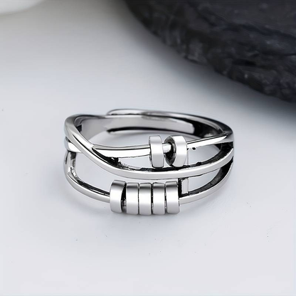 Vintage Silver Tree Layered Ring